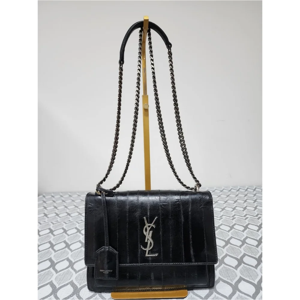 Saint Laurent Sunset eel crossbody bag Black